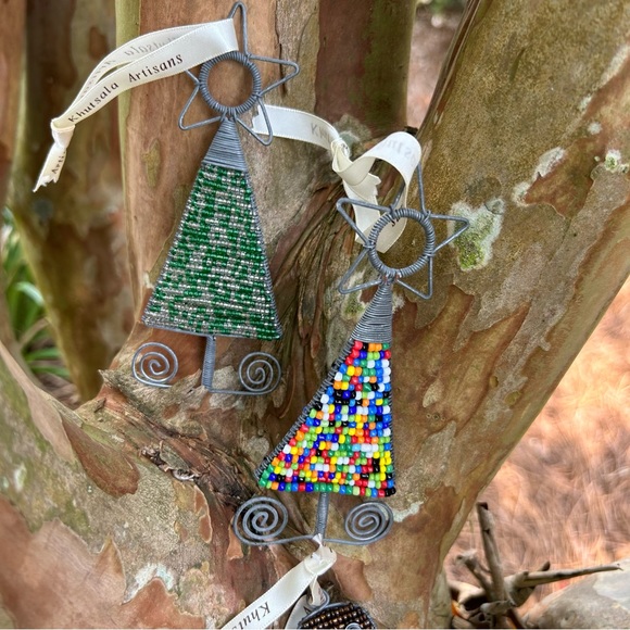 KHUTSALA ARTISIAN Handmade Beaded Christmas Ornaments set of 3 - Picture 10 of 13